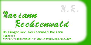 mariann recktenwald business card